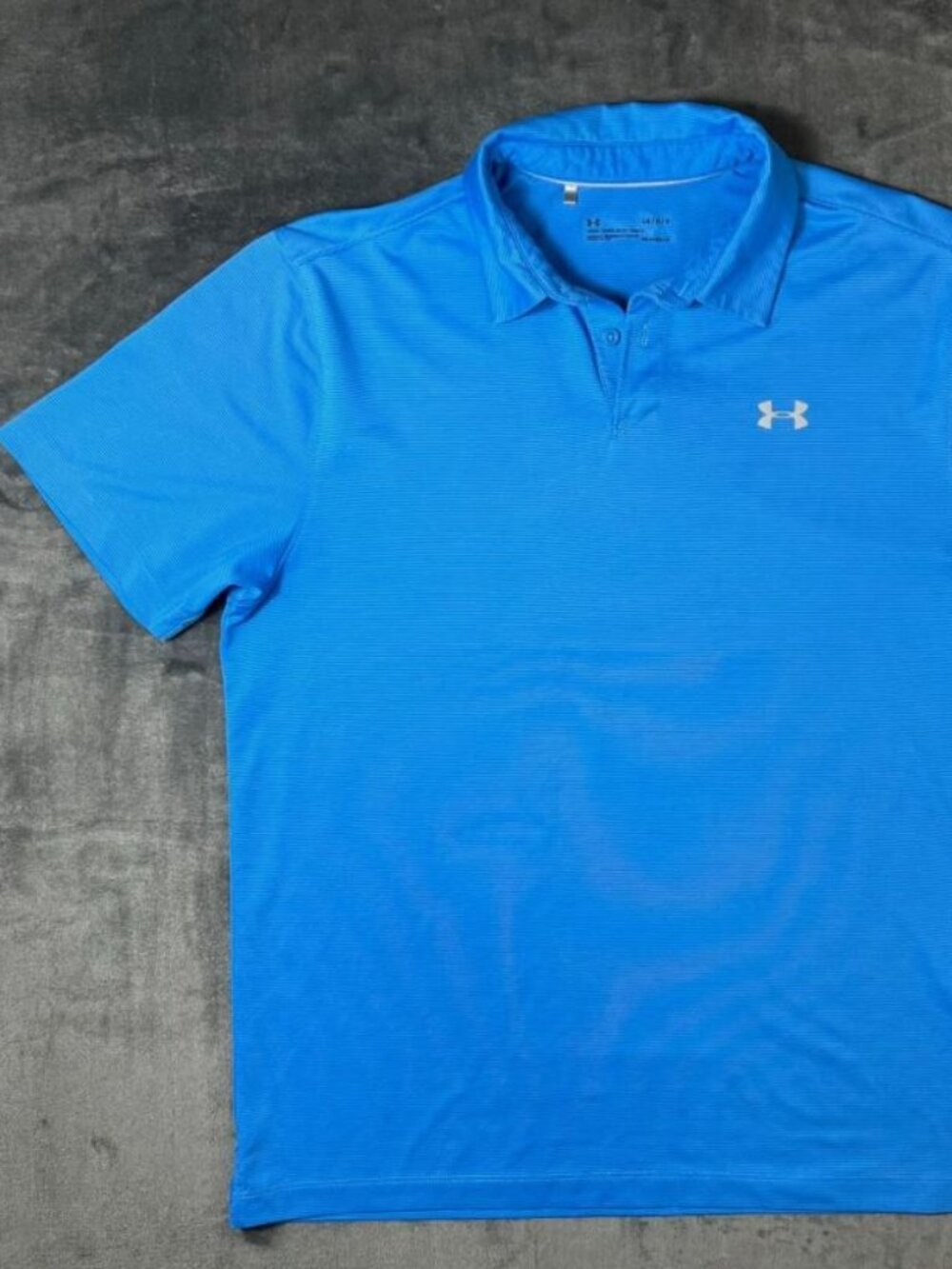Under Armour GOLF POLO SHIRT L BLUE HeatGear Athletic PERFORMANCE